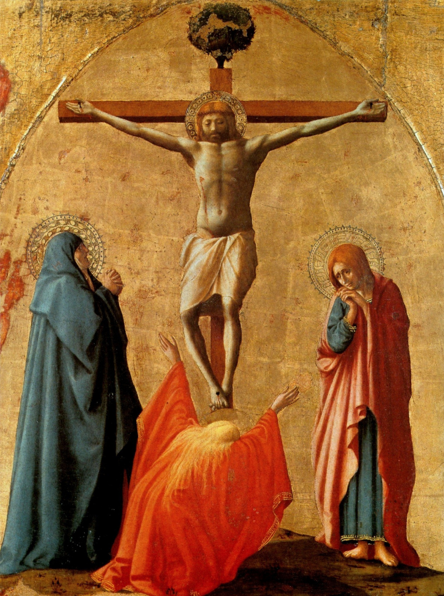 Томмазо Мазаччо. Распятие Христа. Панель полиптиха для церкви Санта Мария дель Кармине в Пизе