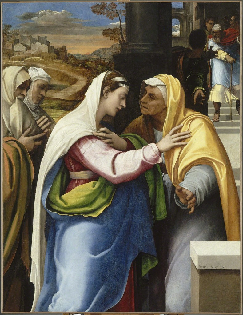 Себастьяно дель Пьомбо. Встреча Марии и Елизаветы (Посещение Марии)