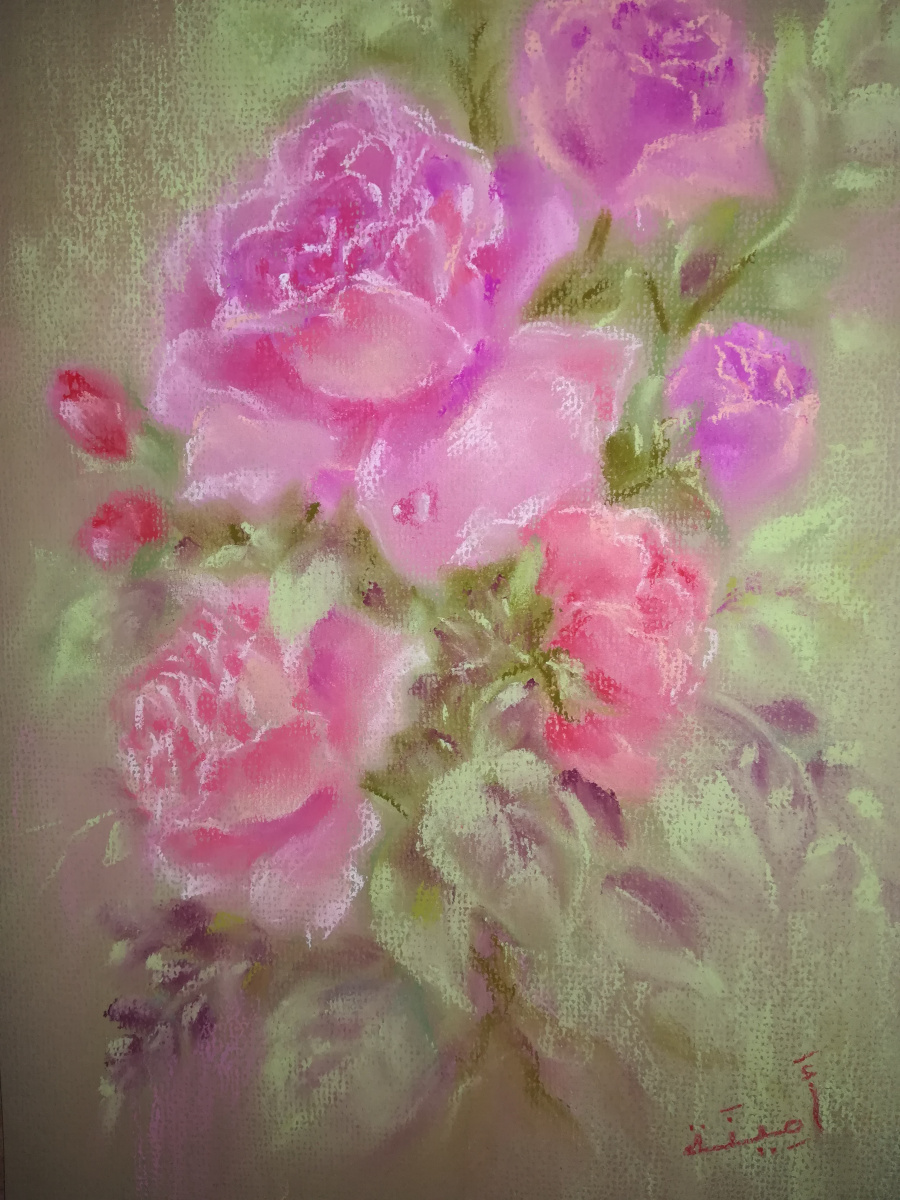 Амина. Авторская картина сухой пастелью Розы