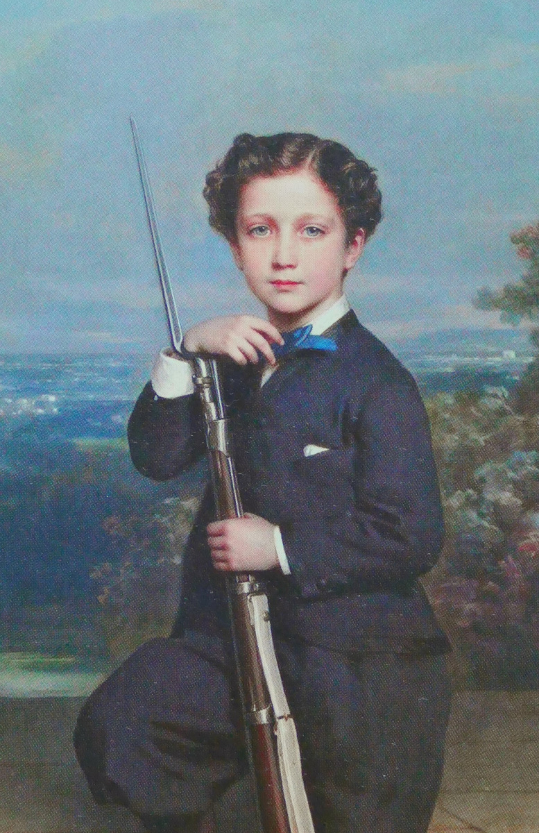 Имперский принц Луи Эжен Наполеон на террасе Сен-Клу