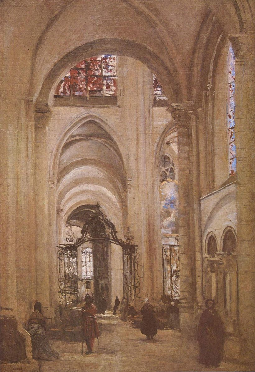 Камиль Коро. Интерьер собора в Сансе