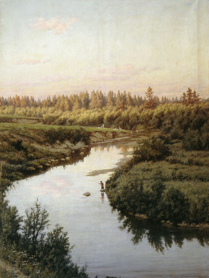 Александр Павлович Брюллов. Пейзаж с рекой. 1900
