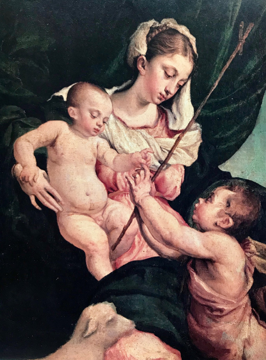 Якопо да Понте Бассано. Мадонна с младенцем и Иоанном Крестителем