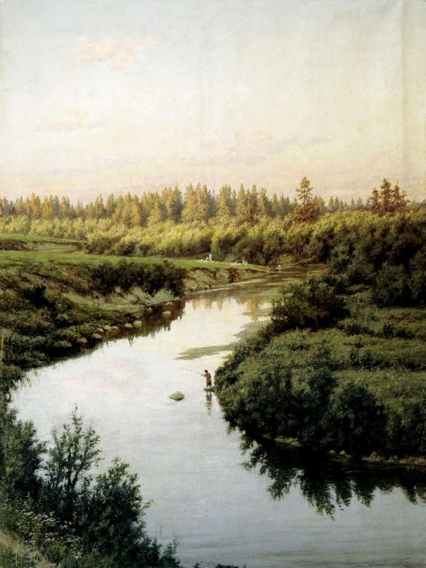 Павел Александрович Брюллов. Пейзаж с рекой