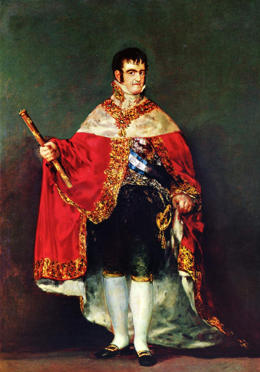 Франсиско Гойя. Портрет короля Фердинанда VII с королевскими регалиями