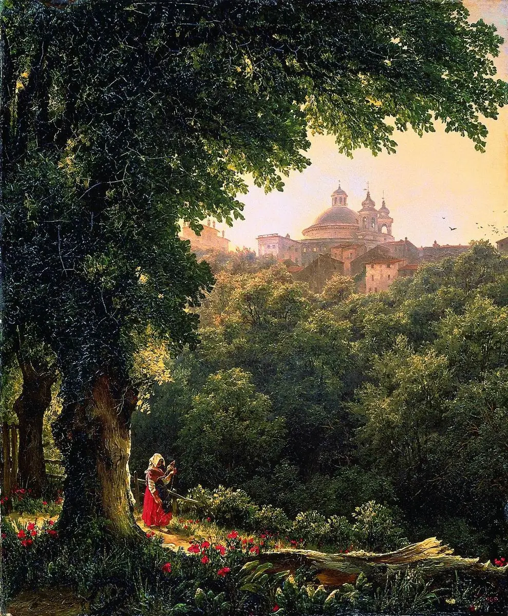  Italian Landscapes - Mikhail Lebedev, Ariccia near Rome, 1836, Russian museum, St. Petersburg, Russia.