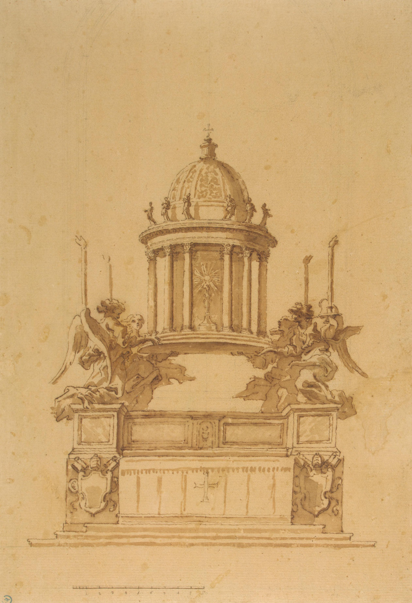 Джованни Лоренцо Бернини. Проект алтаря и дарохранительницы для капеллы дель Сакраменто собора в Ватикане
