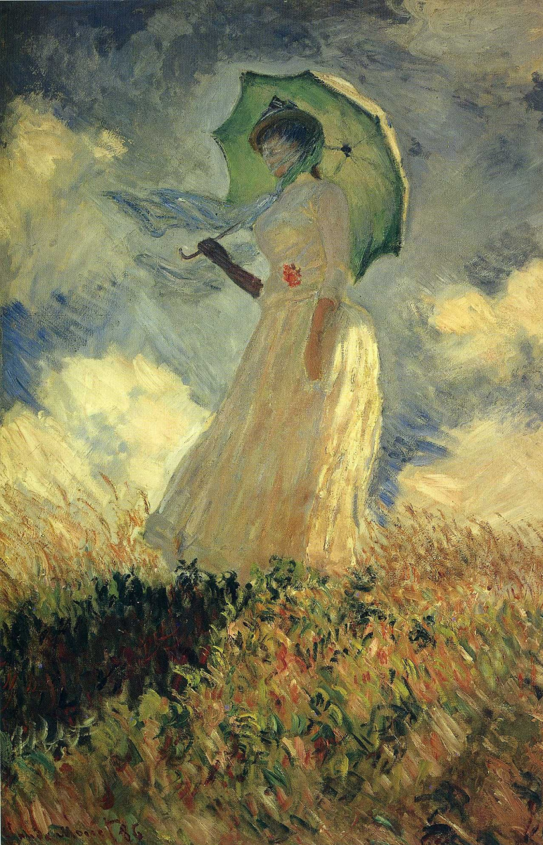 Клод Моне. Женщина с зонтиком (этюд фигуры, смотрящей налево)