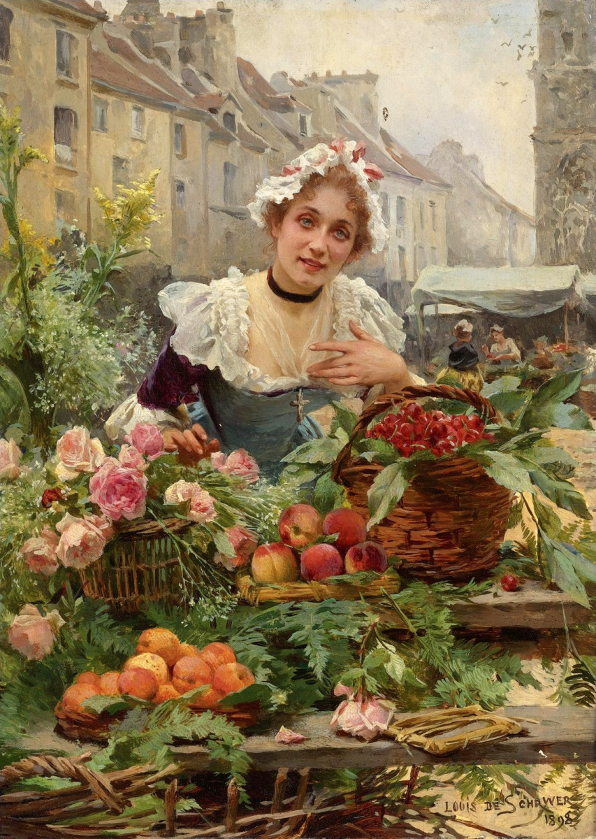 Мари Луи де Шриве. Продавщица цветов.1898