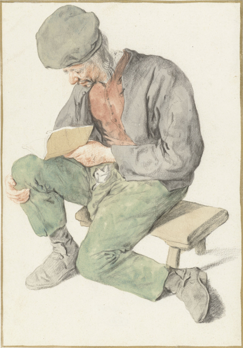 Корнелис Дюсарт. Сидящий читающий мужчина