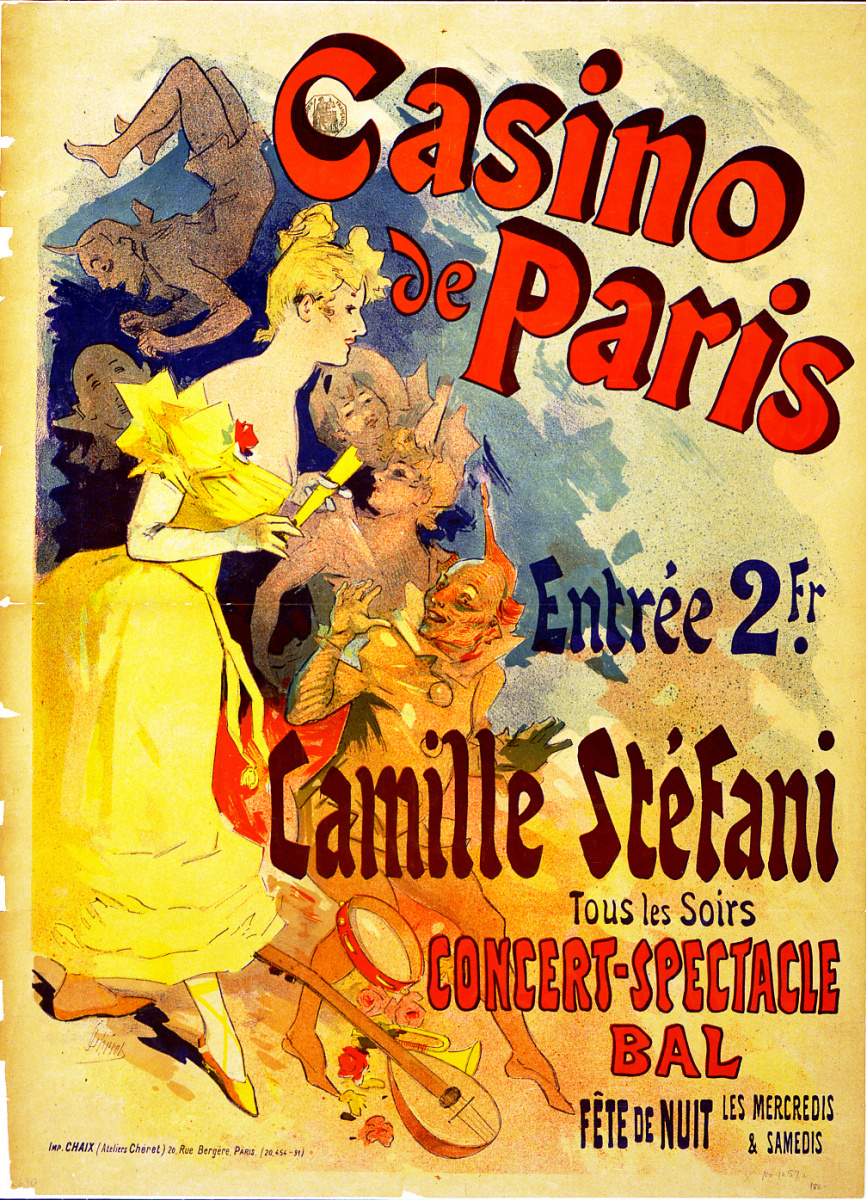 Жюль Шере. Рекламный постер "Casino de Paris"