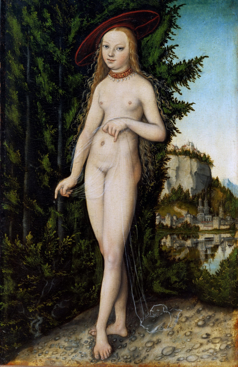 Лукас Кранах Старший. Венера на фоне пейзажа
