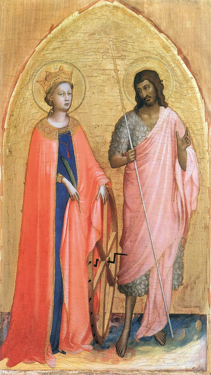 Фра Беато Анджелико. Святая Екатерина и Иоанн Креститель. Около 1421–1422