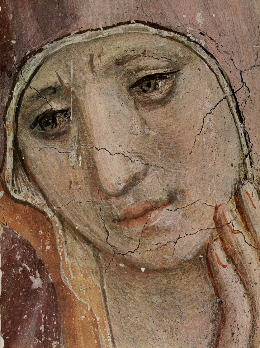 Фра Беато Анджелико. Осмеяние Христа, фрагмент: Скорбящая Мария. Фреска монастыря Сан Марко, Флоренция