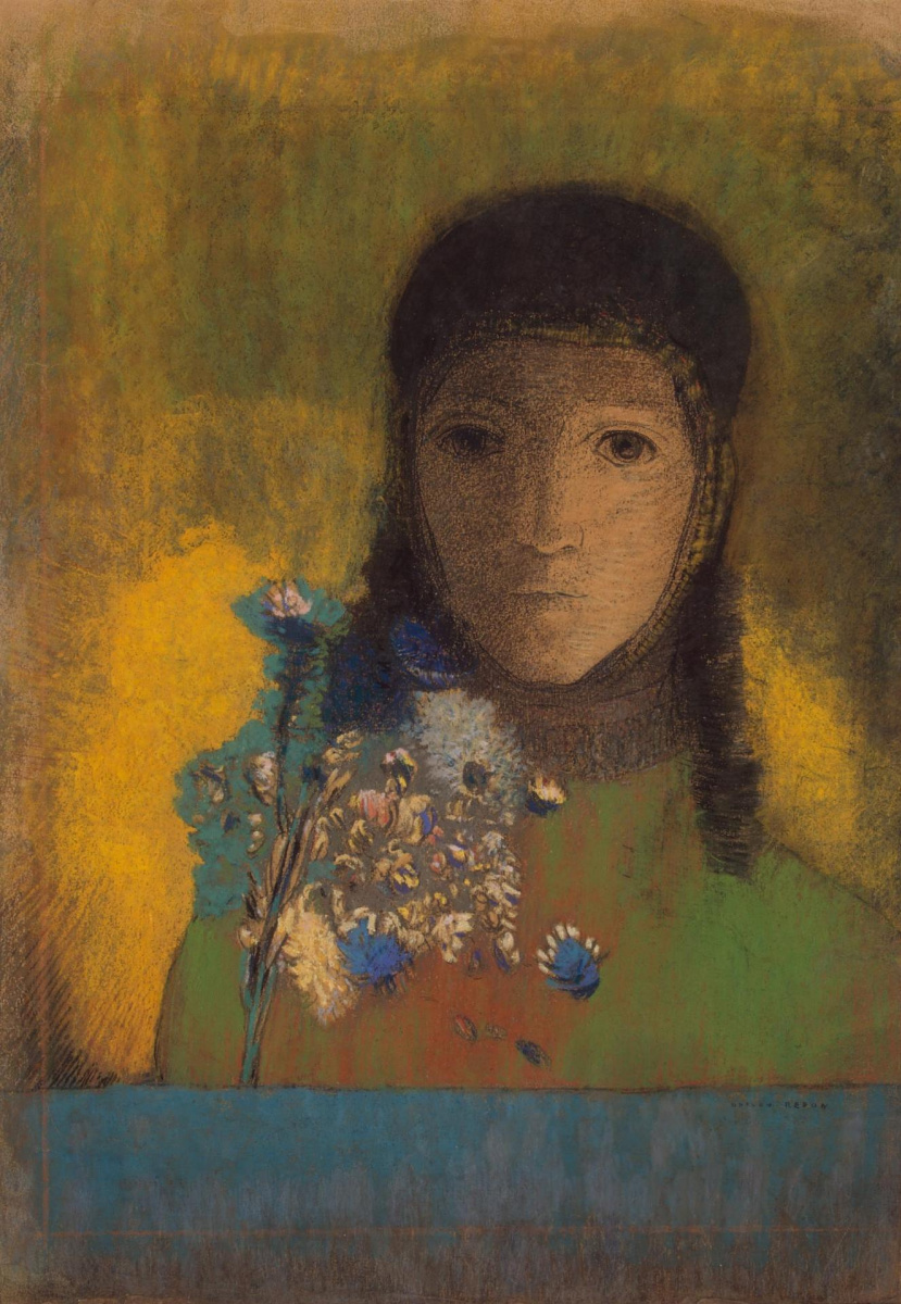 Женщина с полевыми цветами