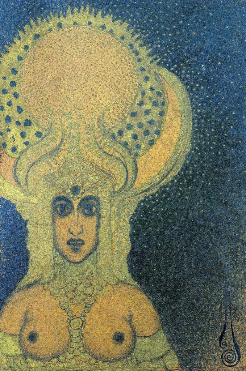 Николай Константинович Калмаков. Богиня. 1928 золотая краска