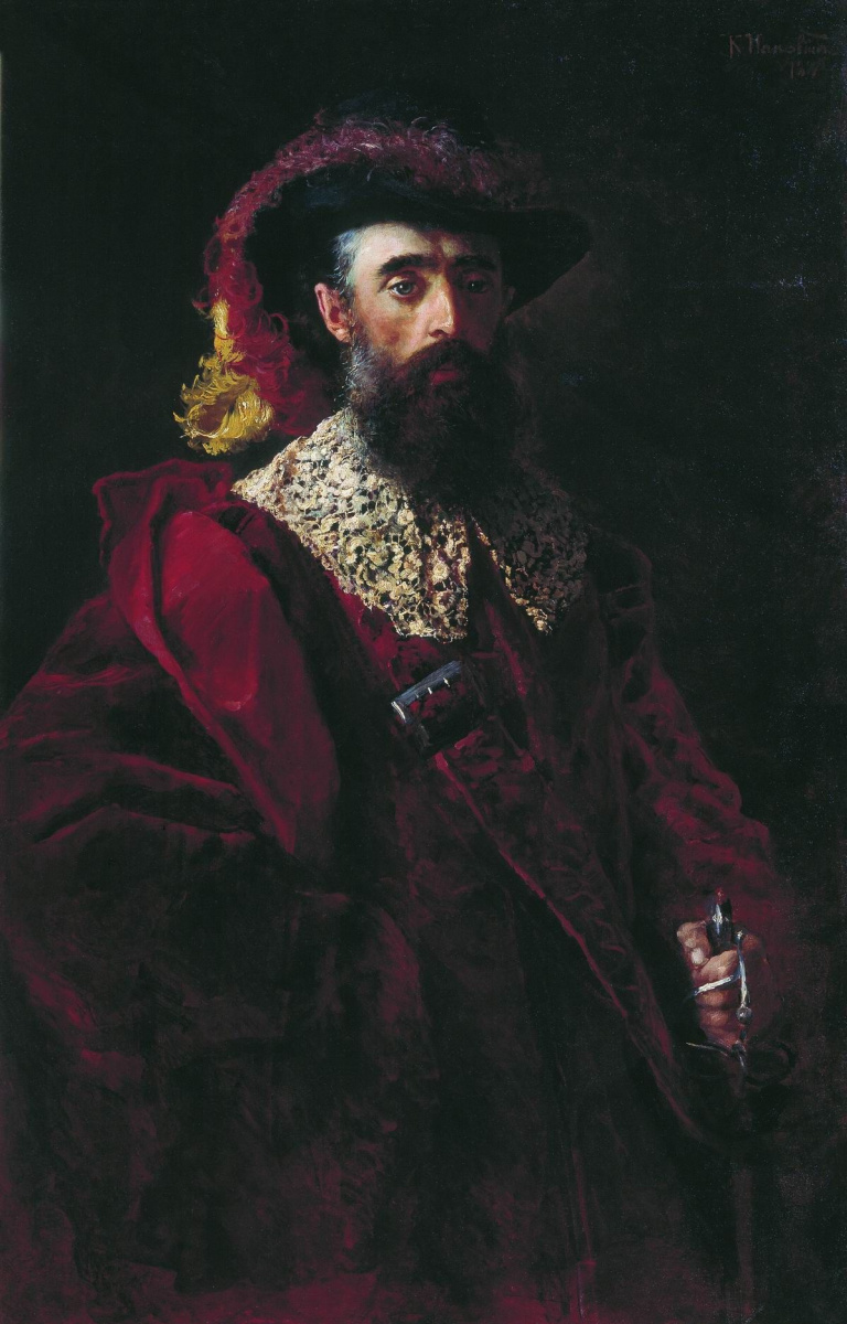 Константин Егорович Маковский. Портрет мужчины в красном бархатном костюме