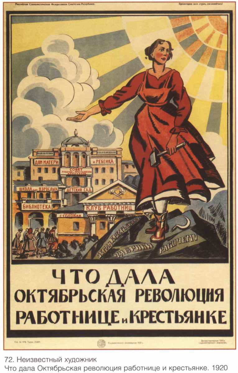 Плакаты СССР. Что дала Октябырская революция работнице и крестьянке