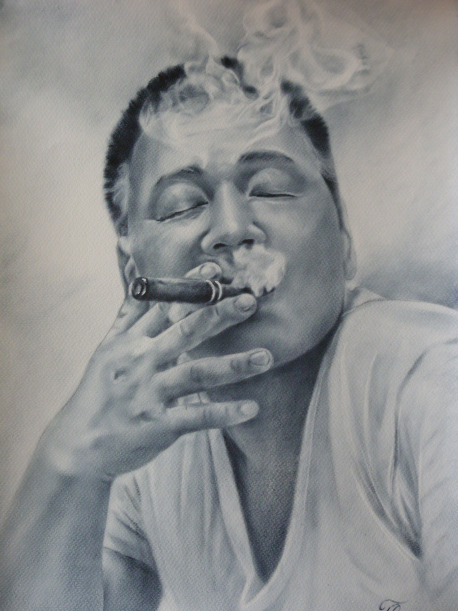 Ольга Эдуардовна Григорьева. Мужчина с сигарой.Графика.