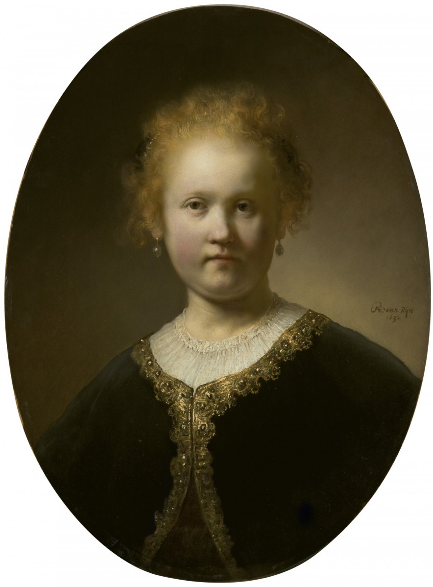 Рембрандт Харменс ван Рейн. Девушка в расшитой золотом накидке