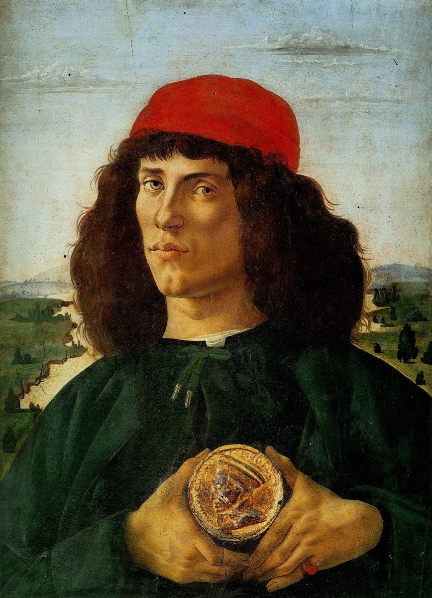 Сандро Боттичелли. Портрет молодого человека с медалью Козимо Медичи Старшего