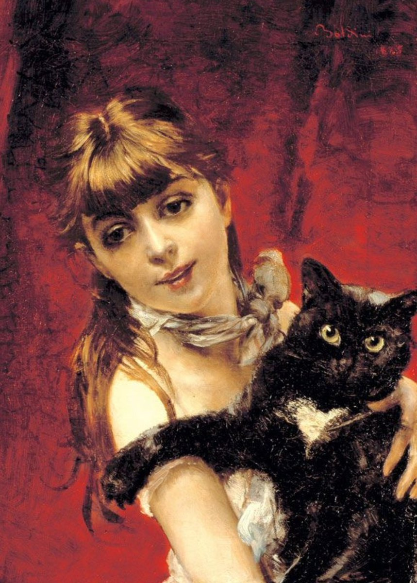 Джованни Больдини. Девушка с черным котом
