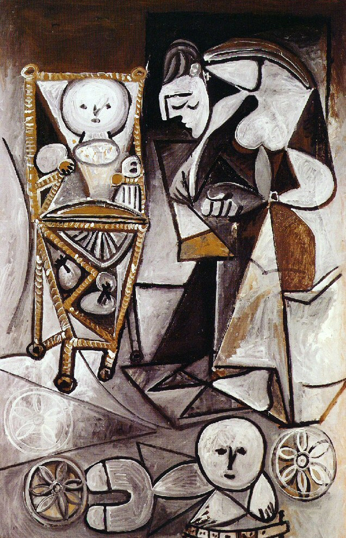 Пабло Пикассо. Франсуаза рисует рядом с детьми