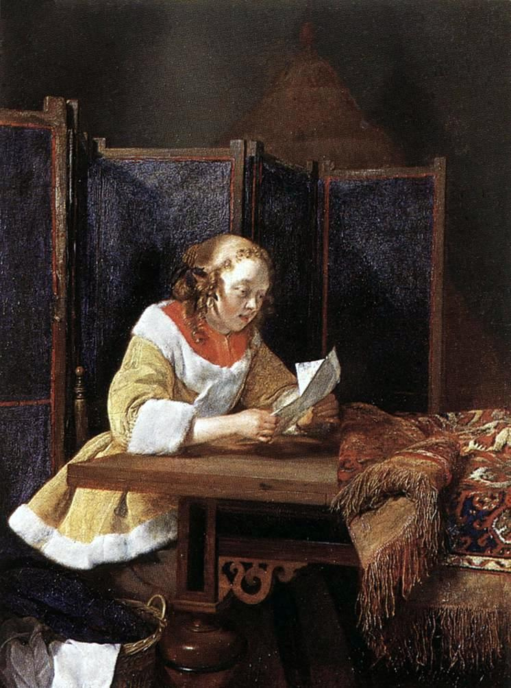 Девушка, читающая письмо