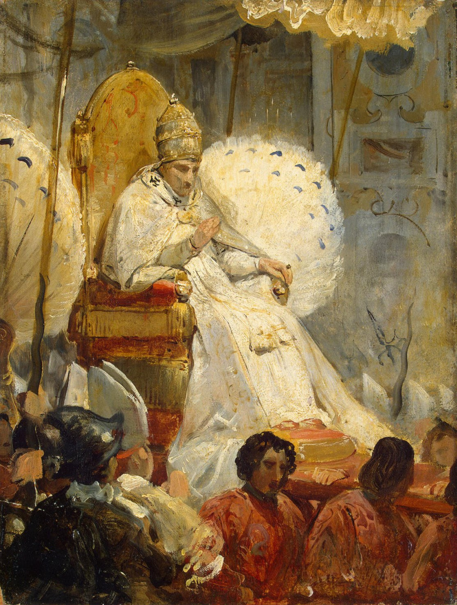 Эмиль-Жан-Орас Верне. Торжественный вынос Римского Папы Пия VIII в Собор св. Петра в 1829 г