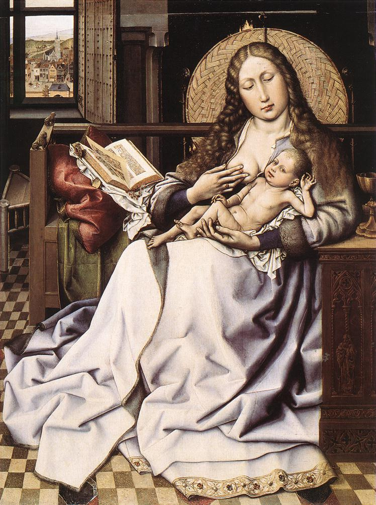 Робер Кампен. Мадонна с младенцем и книгой у камина