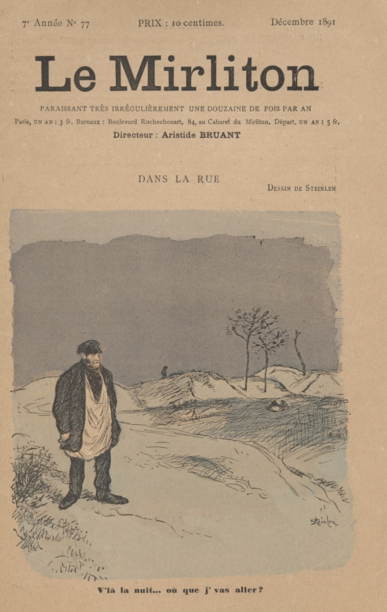 Теофиль-Александр Стейнлен. Иллюстрация для журнала "Мирлитон" № 77, декабрь 1891 года