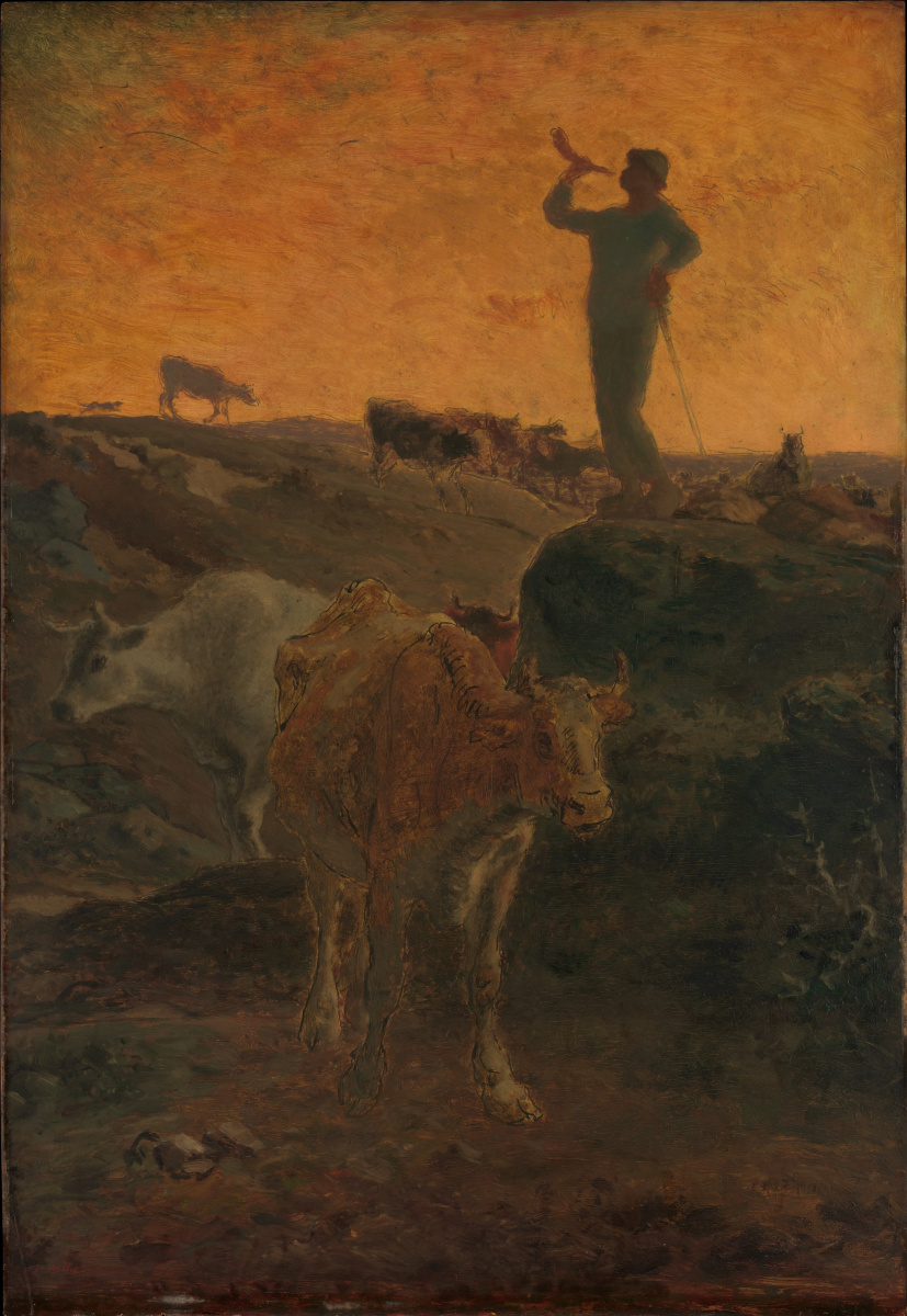 Жан-Франсуа Милле. Трубящий пастух, зовущий стадо домой