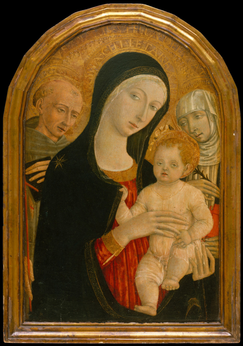 Маттео ди Джованни. Мадонна с младенцем со святыми Франциском и Екатериной Сиенской