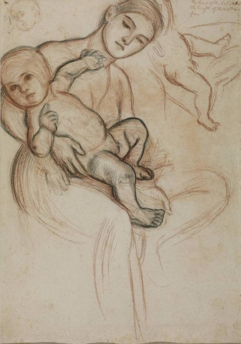 Уильям Холман Хант. Женщина с младенцем. Эскиз Богородицы для картины "Триумф Невинных"