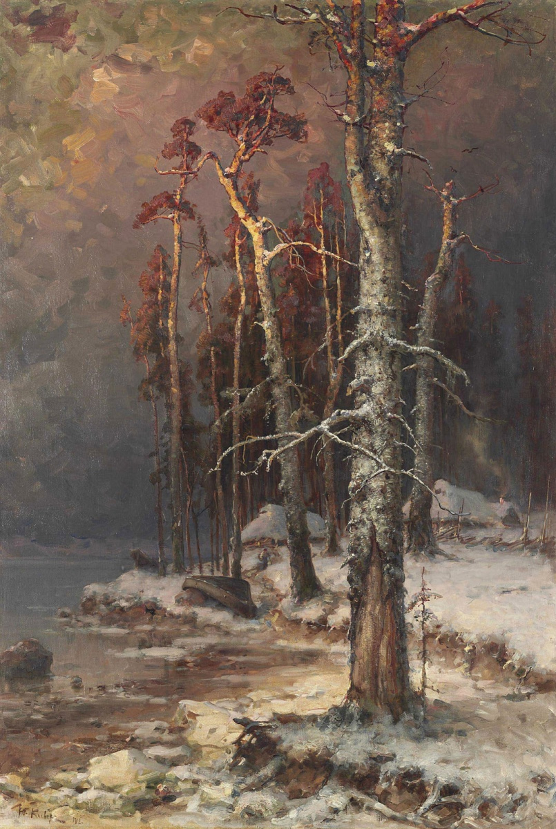 Юлий Юльевич Клевер. Зимой в лесу вблизи Чудского озера