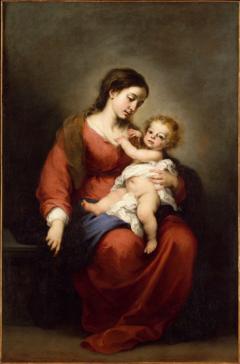 Бартоломе Эстебан Мурильо. Мать с младенцем (Мадонна с младенцем)