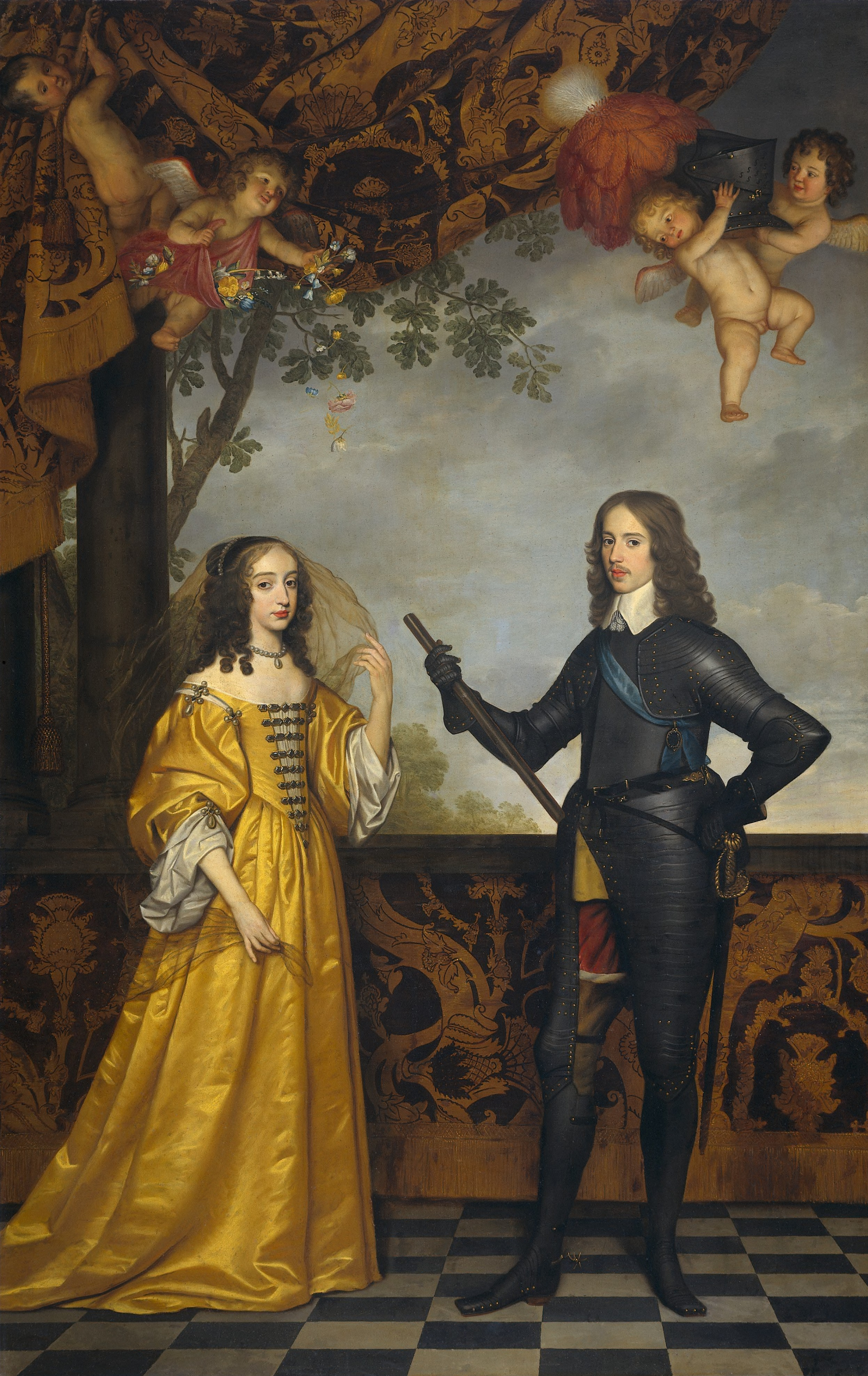 Геррит ван Хонтхорст. Портрет Вильгельма II, принца Оранского, и его жены Марии Стюарт