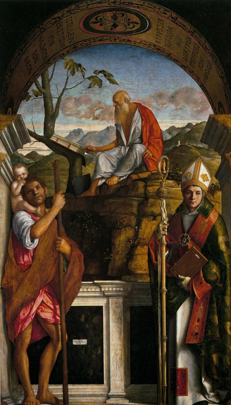Джованни Беллини. Святой Кристофор, святой Иероним и Луи из Тулузы
