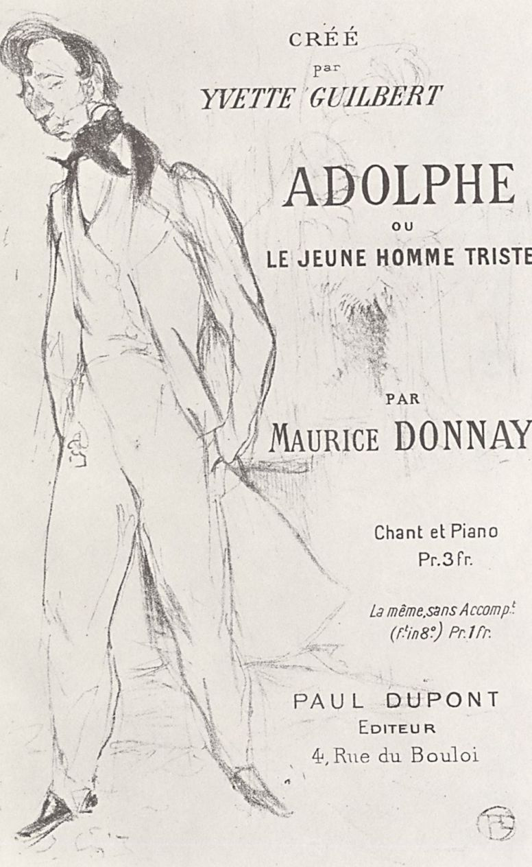 Анри де Тулуз-Лотрек. Плакат "Адольф, или Печальный юноша" Мориса Донне