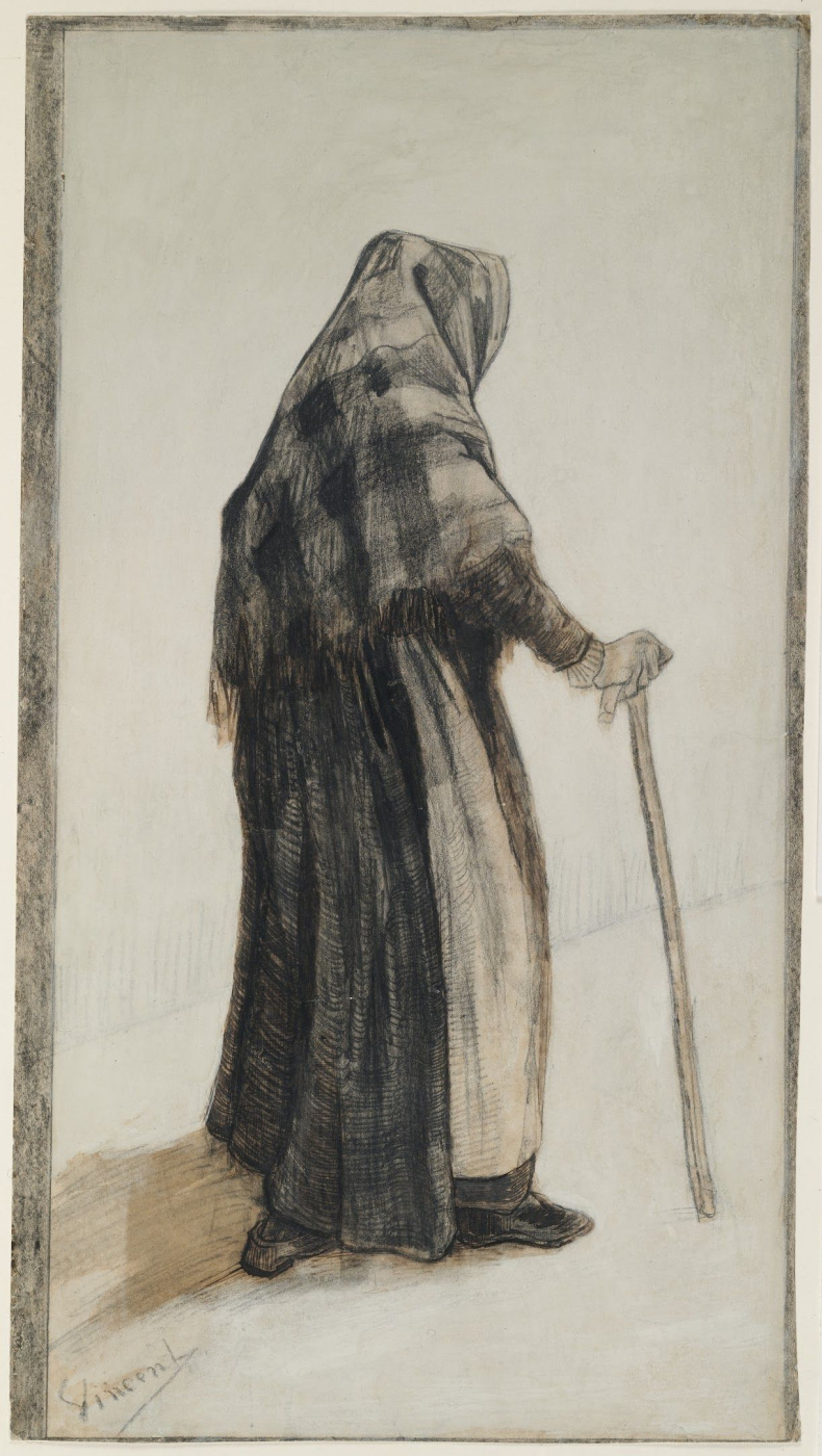 Винсент Ван Гог. Старая женщина с шалью и тростью