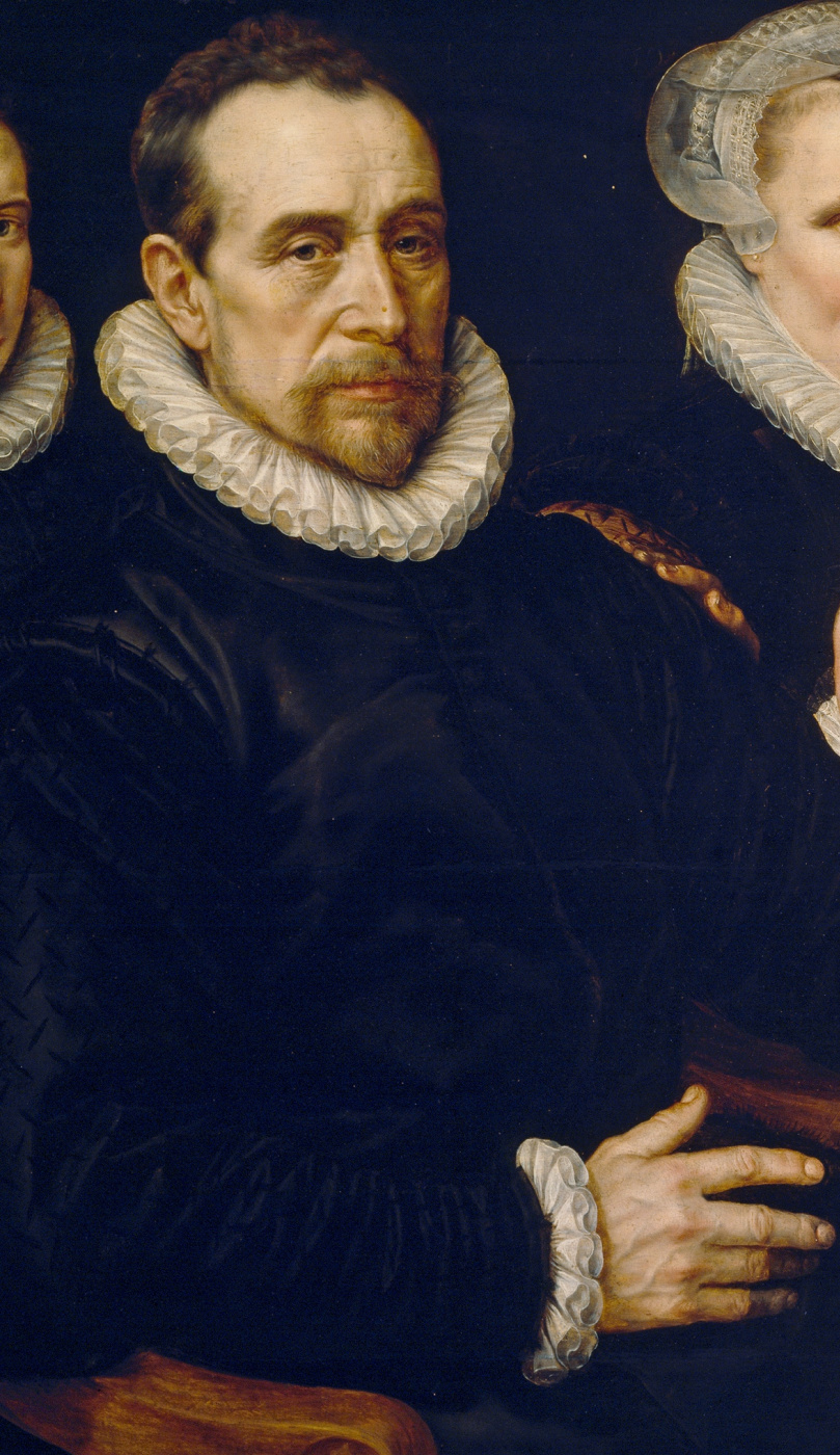 Адриан Томас Кей. Портрет фламандской семьи. Фрагмент 1