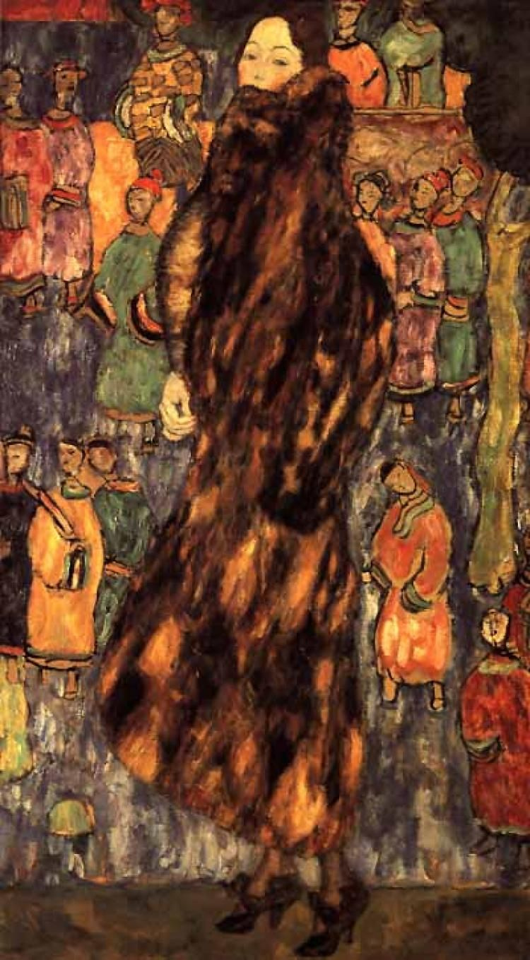 Густав Климт. Дама в шубе из хорька (незавершенное)