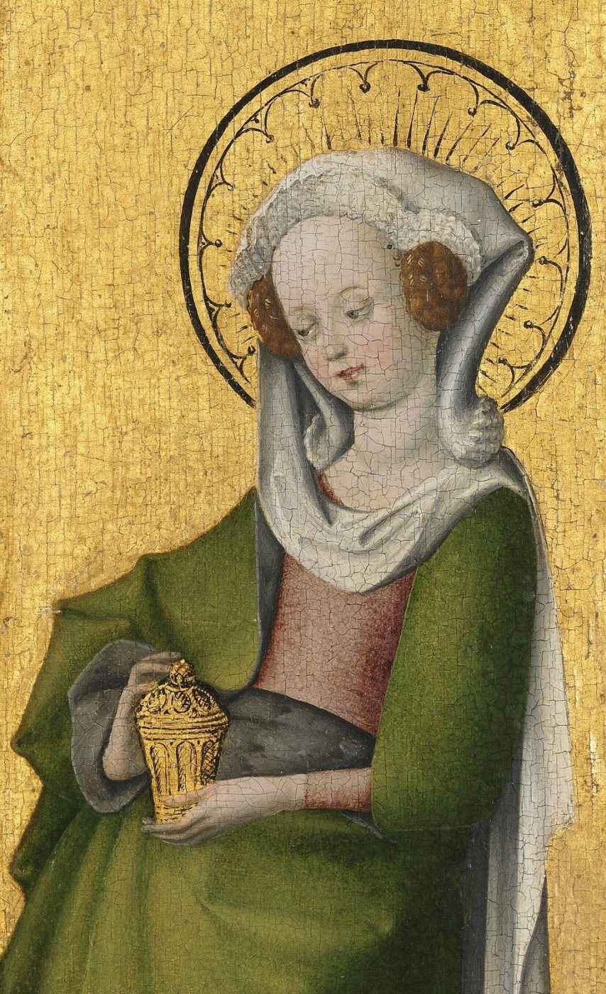 Стефан Лохнер. Святая Мария Магдалина.  1445-1450    деталь