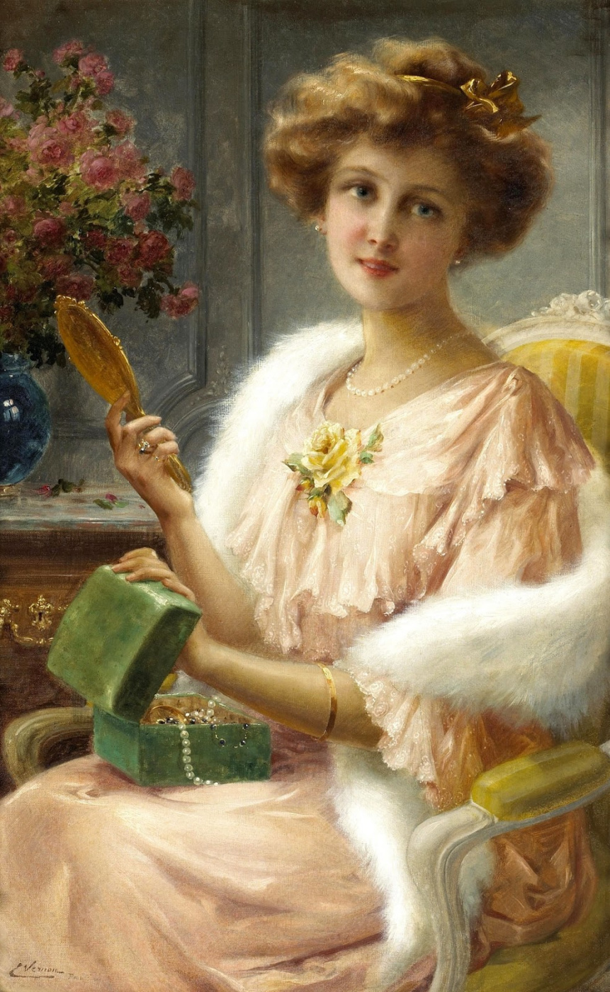 Эмиль Вернон. Молодая дама с зеркалом. 1909