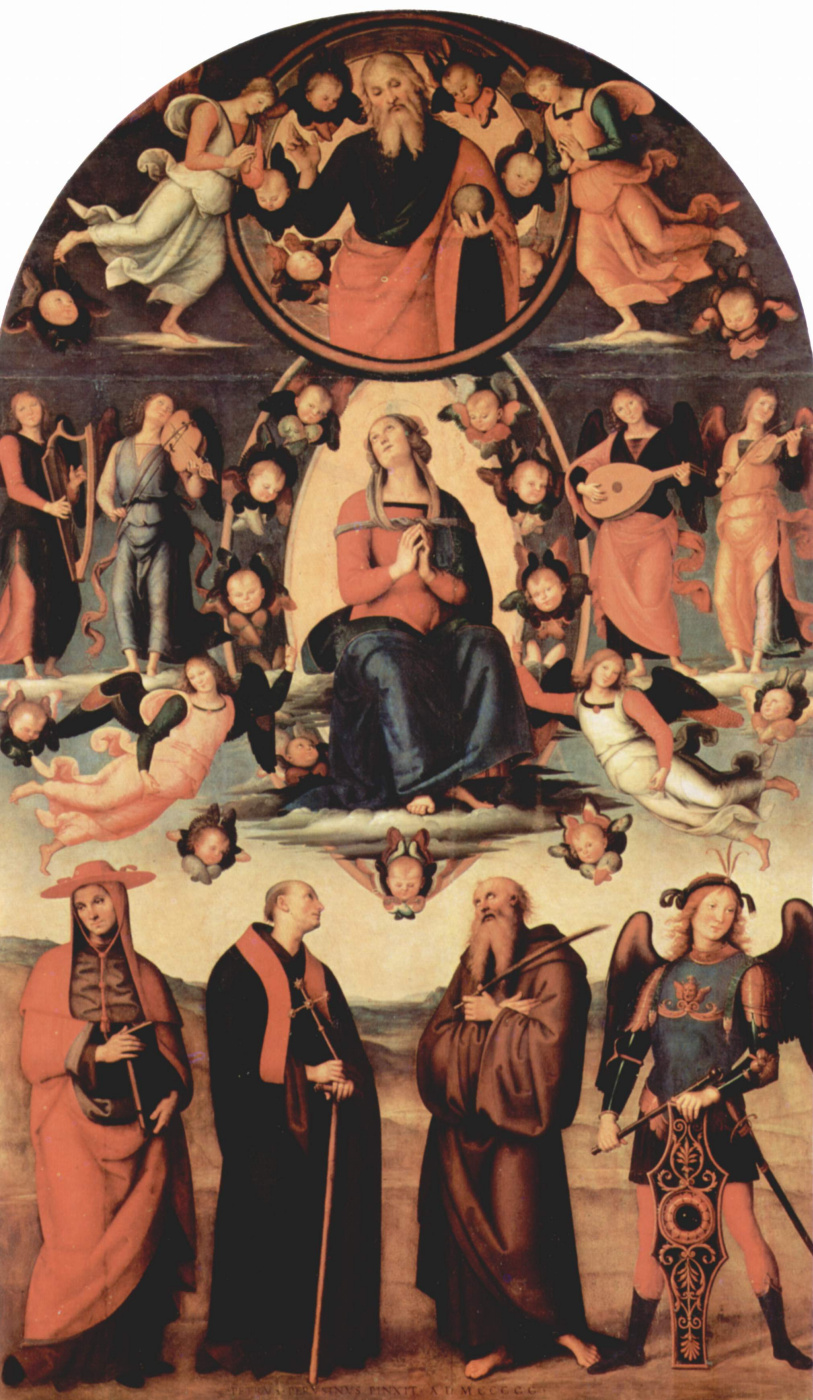 Пьетро Перуджино. Вознесение Марии и четыре святых