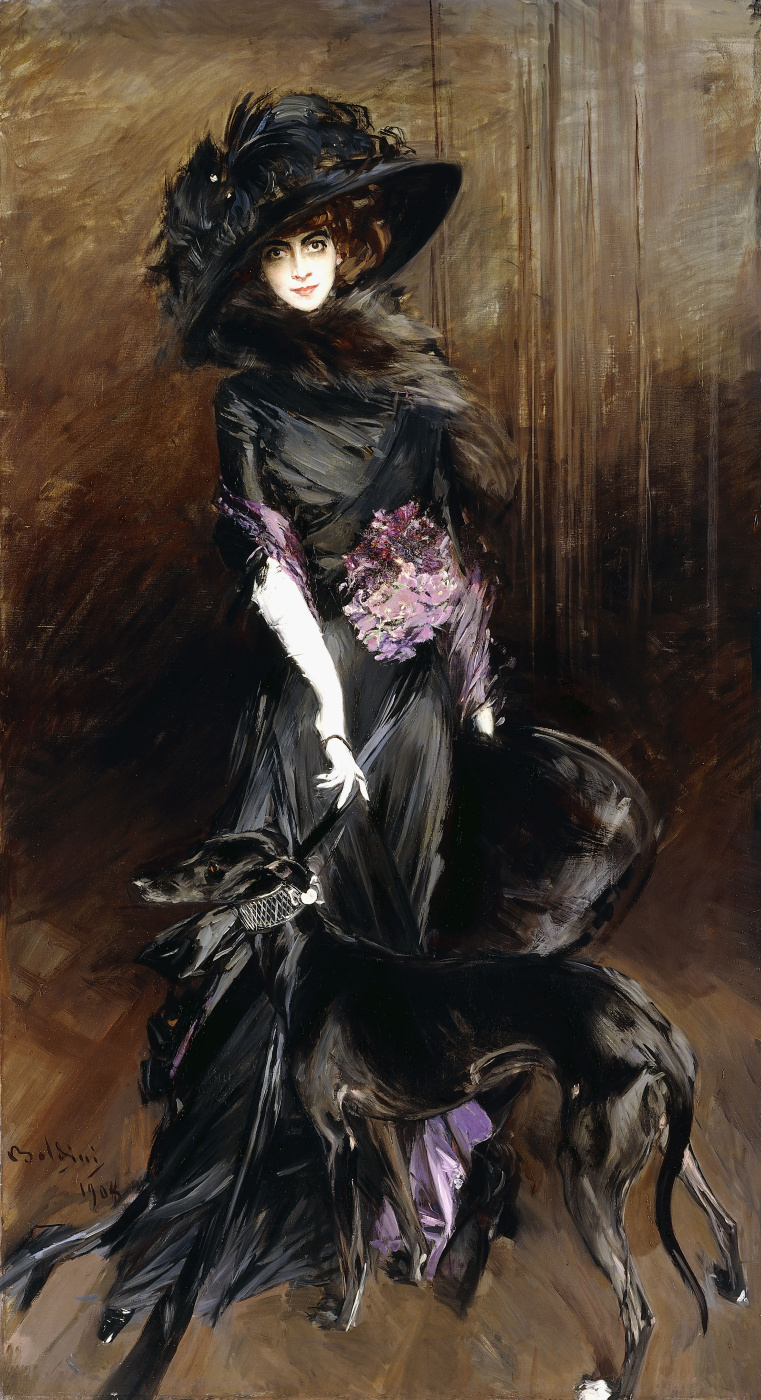 Джованни Больдини. Портрет маркизы Луизы Казати с грейхаундом