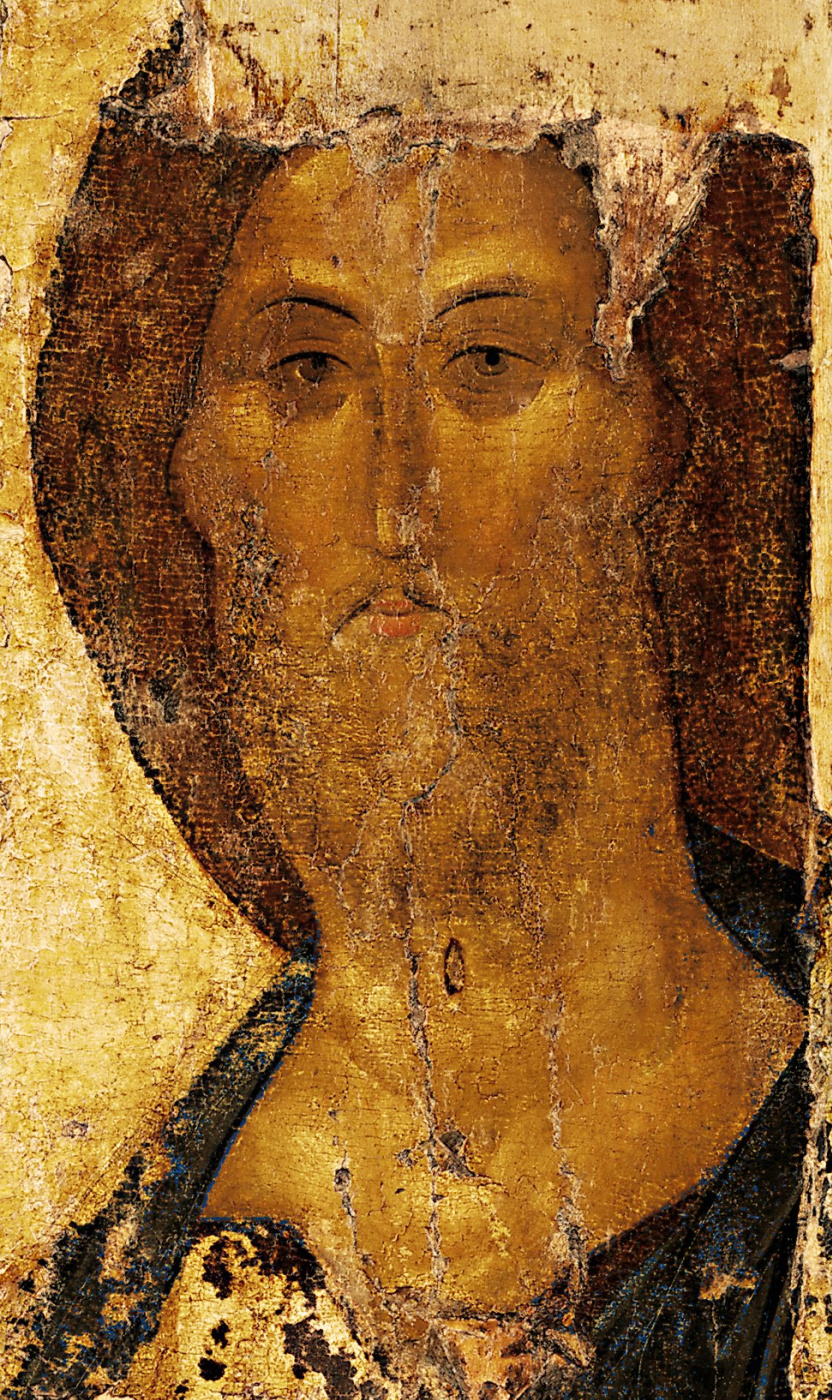 Андрей Рублев. Спас. Икона из Звенигородского деисусного чина (фрагмент)