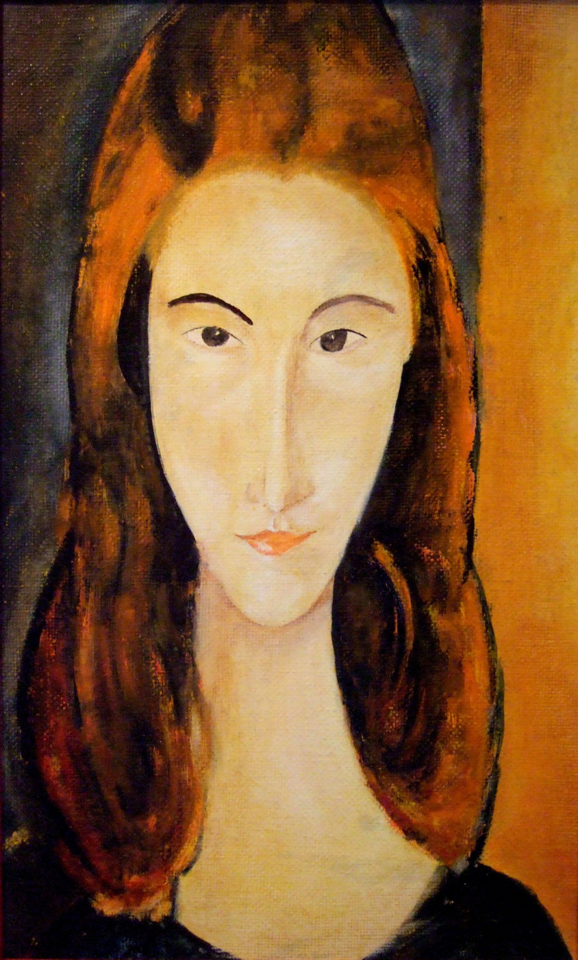 Андрей Харланов. Copy: Modigliani - Jeanne Hébuterne looking front 1918 Oil on canvas 46 x 29 cm