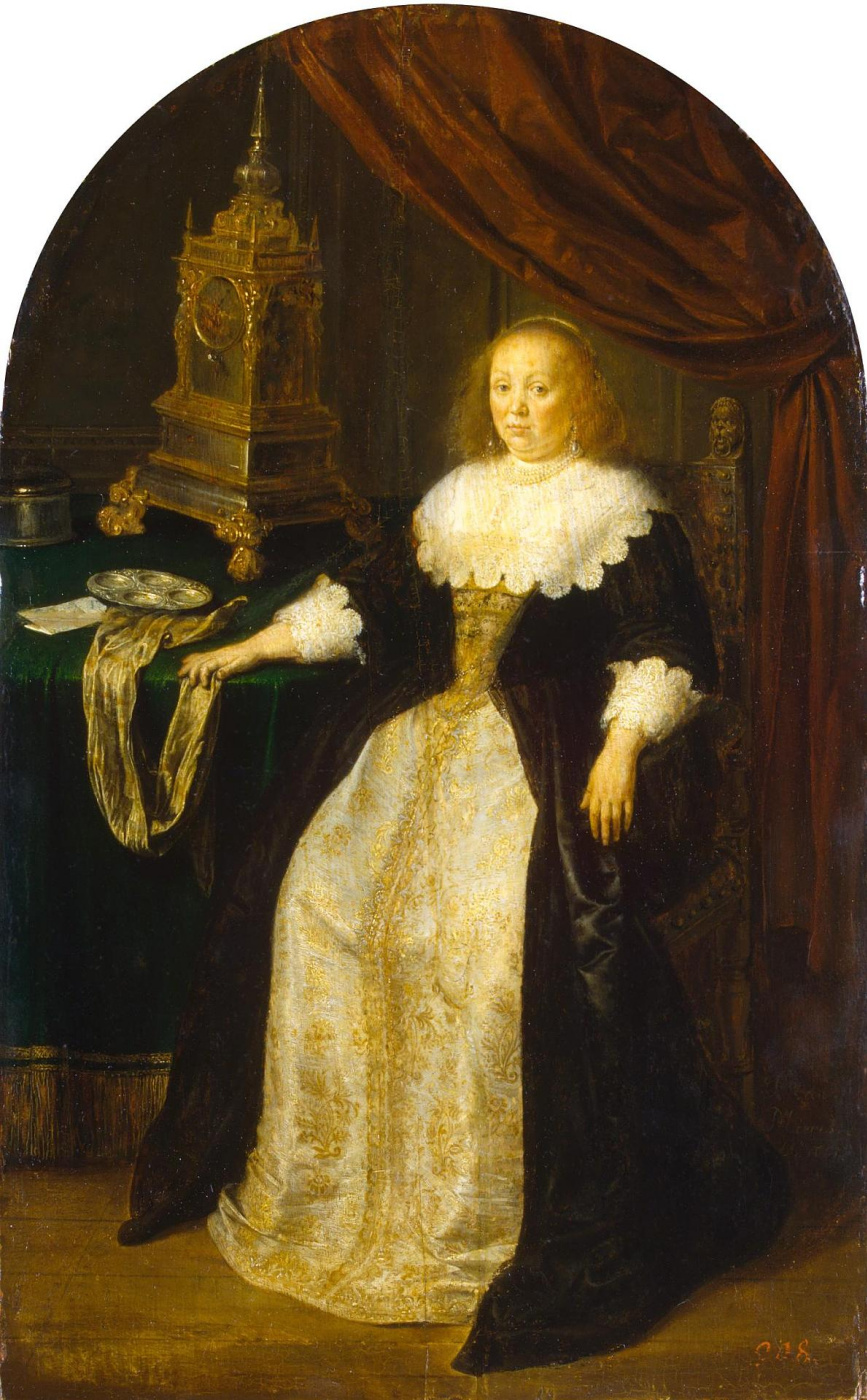 Франц ван Мирис Старший. Портрет дамы, сидящей у стола