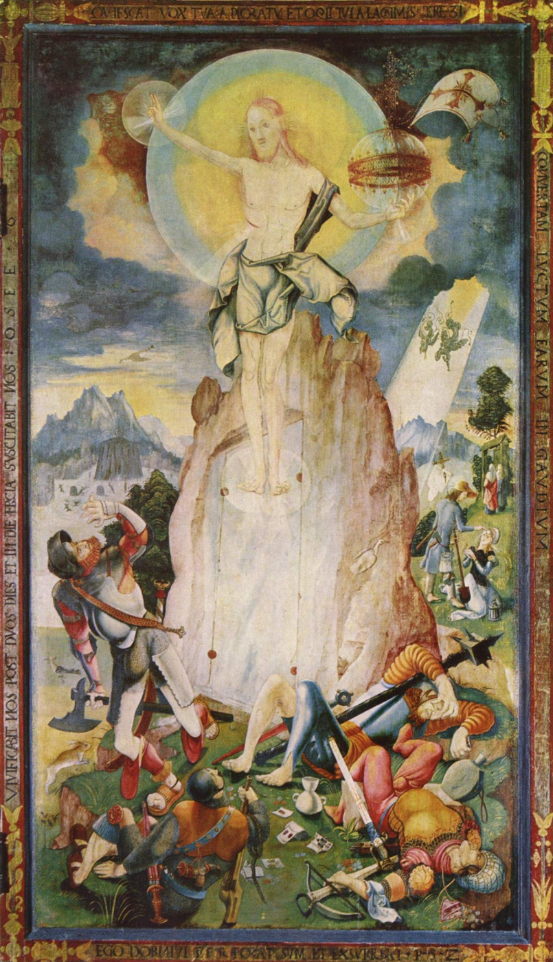 Йерг Ратгеб. Херренбергский алтарь, правая внешняя створка, сцена внутри. Воскресение Христово